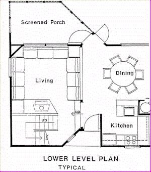 River Village I & II at Shawnee Resort - Downstairs Floor Plan