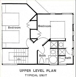 River Village I & II at Shawnee Resort - Upstairs Floor Plan