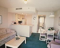 Tropic Shores Resort - Kitchen & Living Room