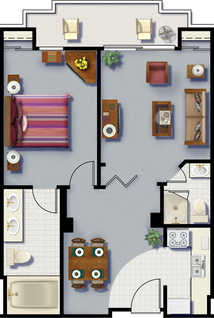 Monarch Grand Vacations - Cancun Resort - Unit Floor Plan