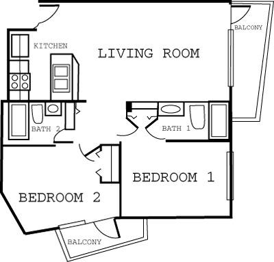 The Cove on Ormond Beach - Two-Bedroom Floor Plan