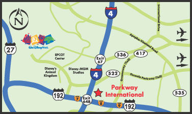 Parkway International Resort - Area Map 