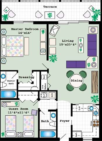 Charter Club Resort on Naples Bay - Unit Floor Plan