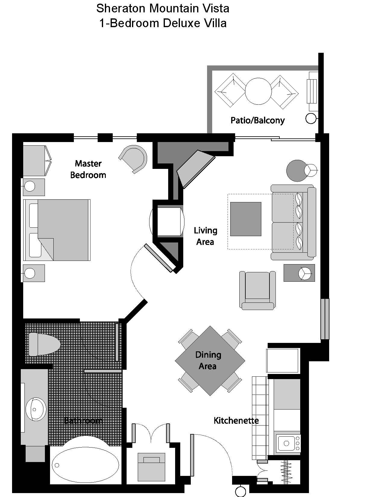 Sheraton Mountain Vista - One Bedroom Floor Plan