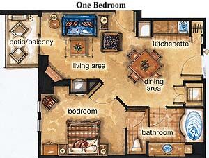 Sheraton Mountain Vista - One Bedroom Floor Plan
