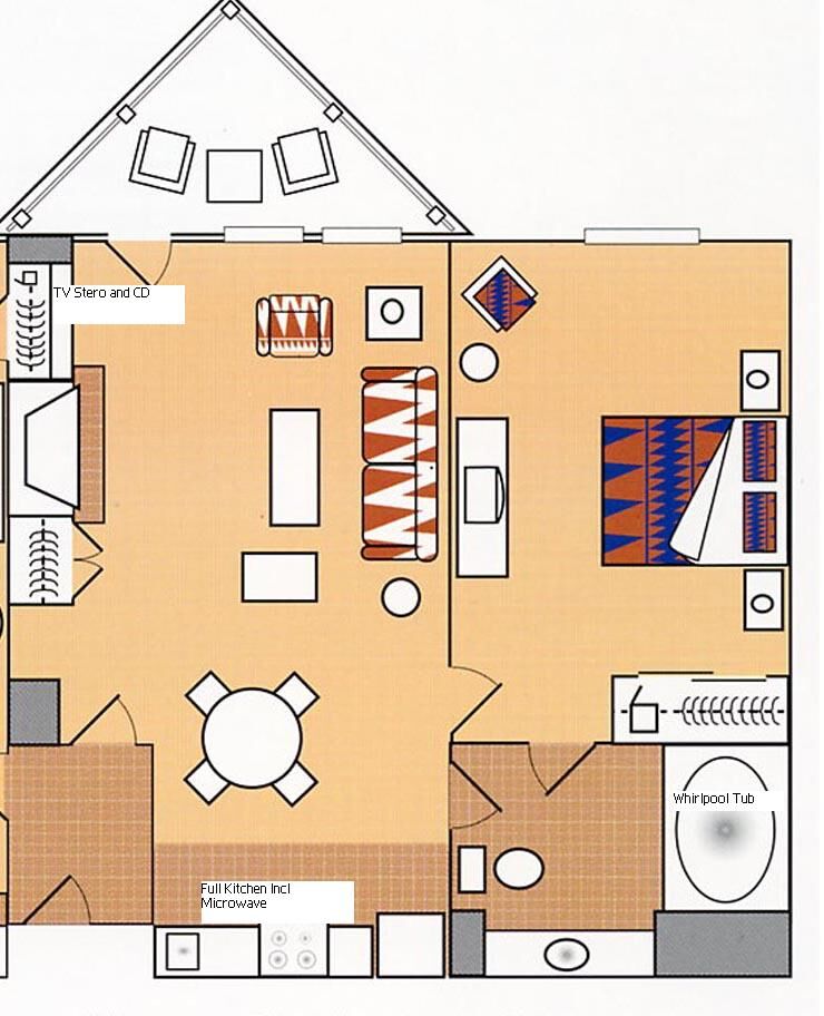Lake Tahoe Vacation Resort - one-bedroom floor plan