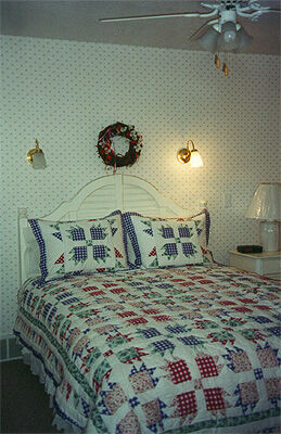 Bedroom in a lake front building