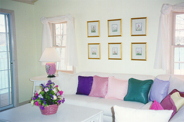 Living area in a lake front building