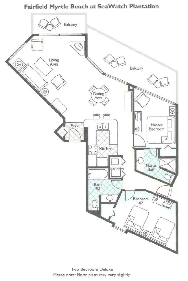 Wyndham SeaWatch Plantation - Unit Floor Plan