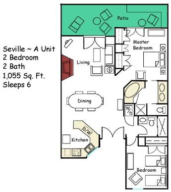Scottsdale Camelback Resort - Floor Plan 1055 sq.ft.