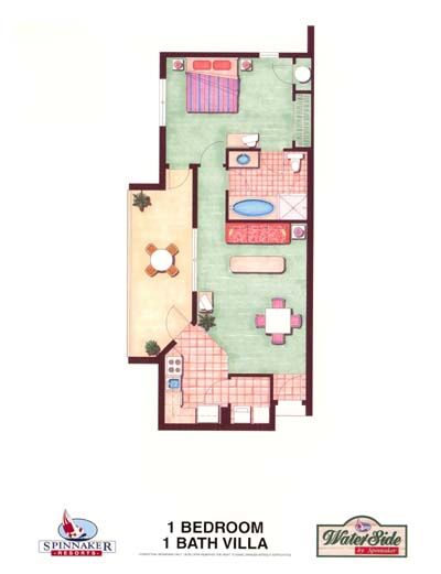 Waterside by Spinnaker - One Bedroom Floor Plan