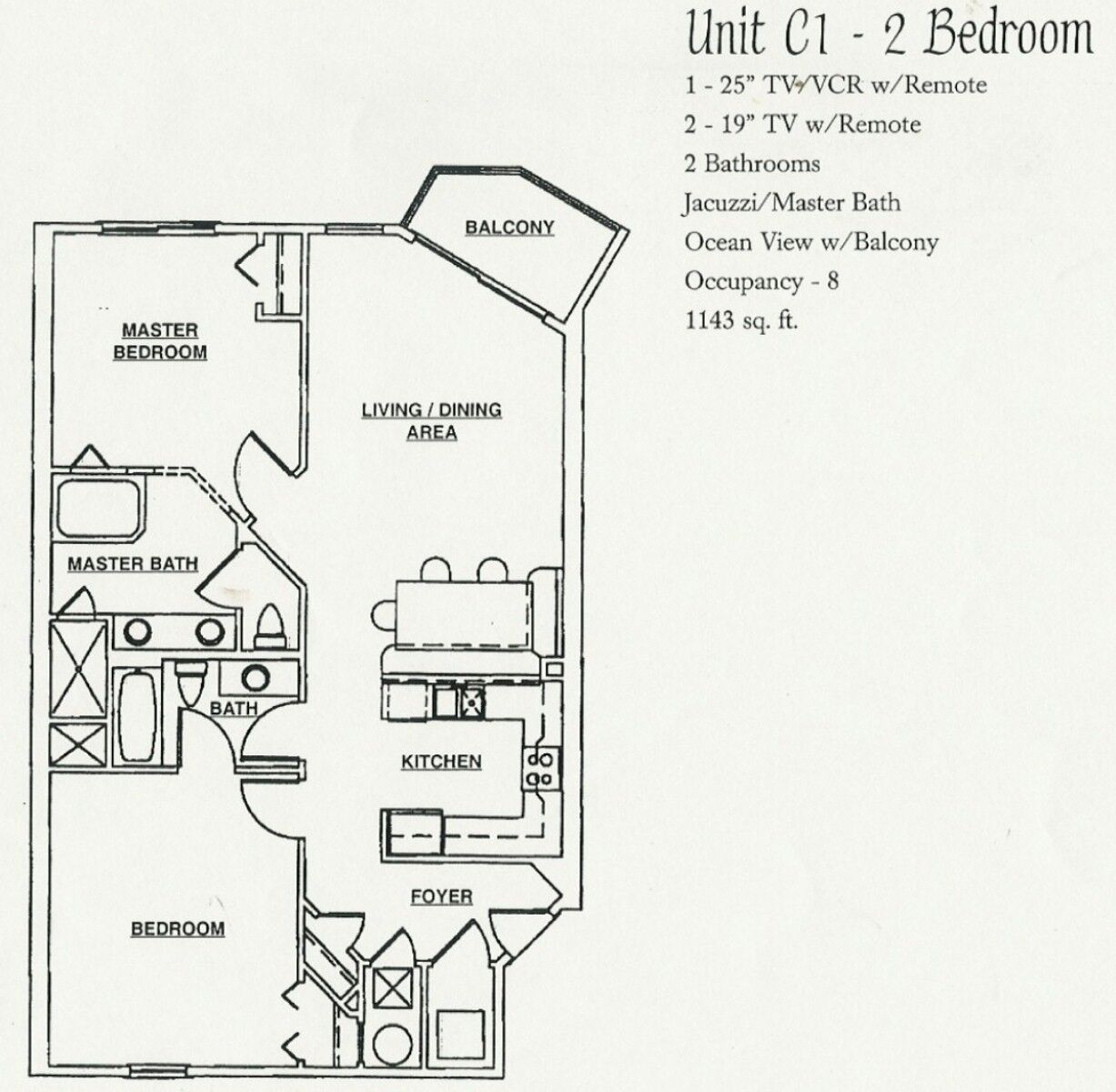 Wyndham Bay Club II - Unit Floor Plan
