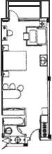Club Mahindra Varca Beach - Studio Floor Plan