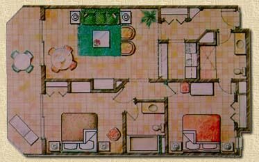 Paradise Village Beach Resort & Spa - Two Bedroom Floor Plan
