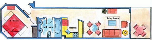 South Beach I Resort - One-Bedroom Floor Plan