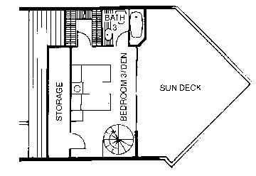 Floor Plan of the 3rd Floor of the Ocean View Townhouses