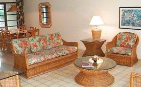 Living Room in the Garden Townhouses at the Guanahani Village