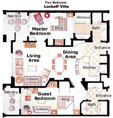 Marriott's Grande Vista - Two-Bedroom Floor Plan