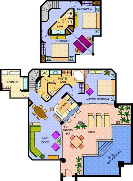 The Westin St. John Resort and Villas - 3-bedroom villa w/pool floorplan