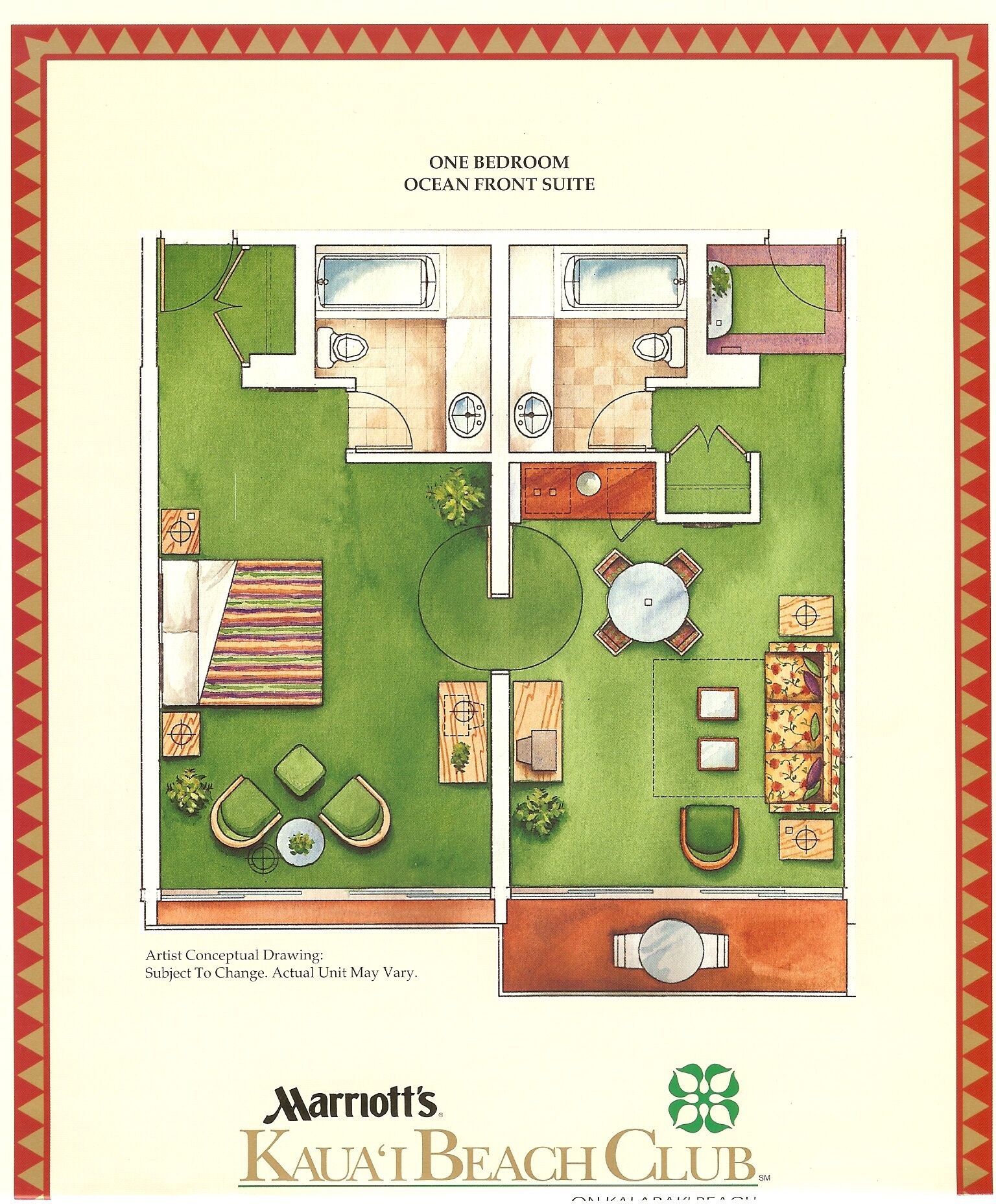 Marriott's Kauai Beach Club - Unit Floor Plan