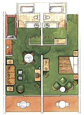 Marriott's Kauai Beach Club - Unit Floor Plan