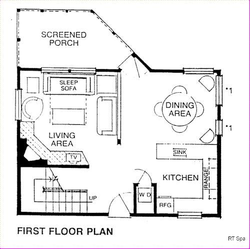 Ridge Top Village and Ridge Top Summit at Shawnee Resort - 1st Floor Plan