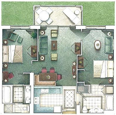 Marriott's Waiohai Beach Club - Unit Floor Plan