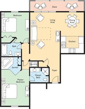 Wyndham Kingsgate - two-bedroom unit floor plan
