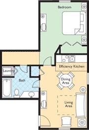 Wyndham Kingsgate - one-bedroom unit floor plan