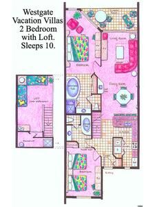Westgate Vacation Villas - Two Bedroom Floor Plan