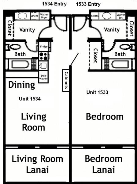 Hanalei Bay Resort - Unit Floor Plan