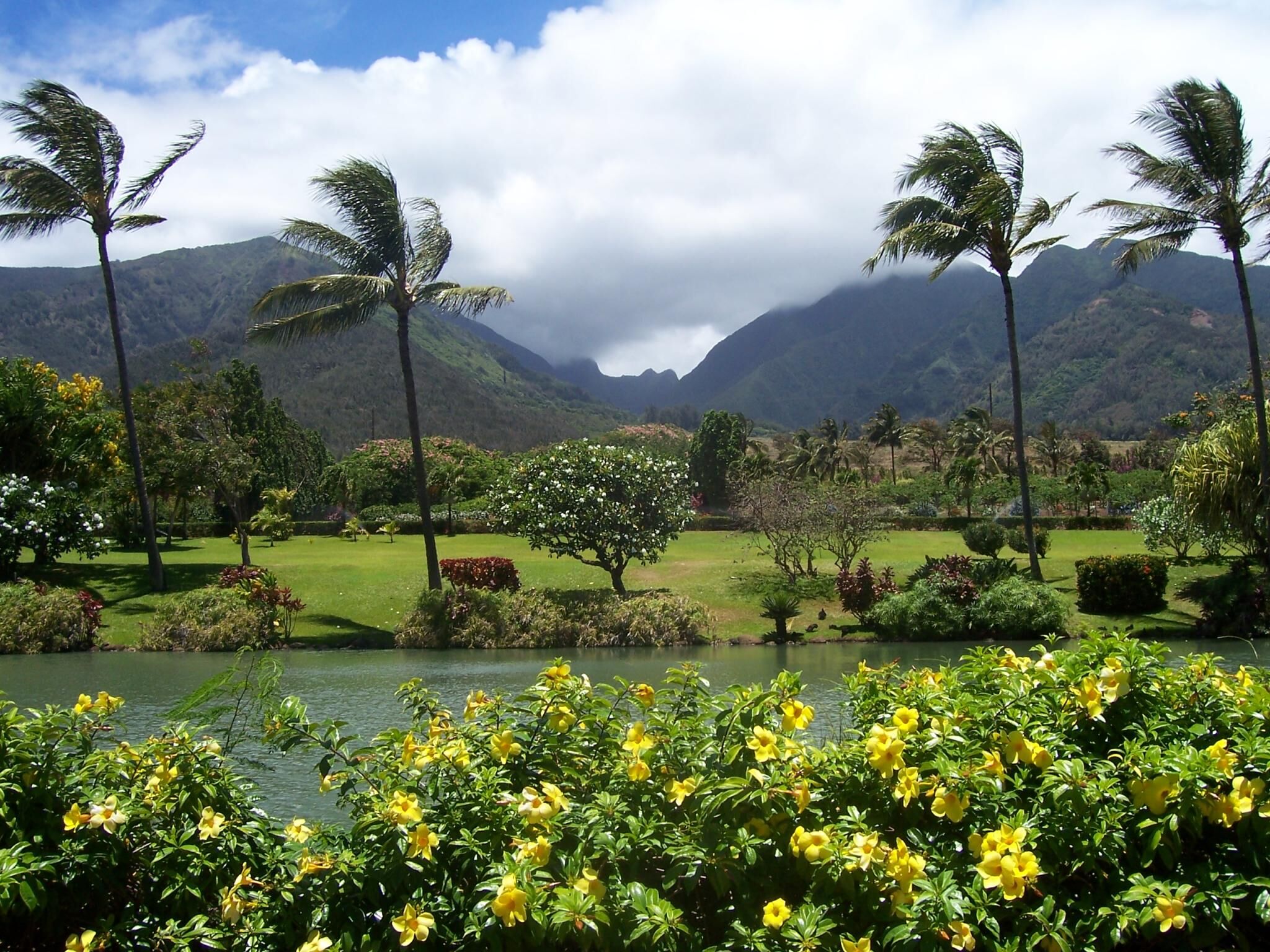 Ka'anapali Beach Club - mountains behind the resort