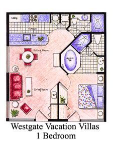 Westgate Vacation Villas - One Bedroom Floor Plan