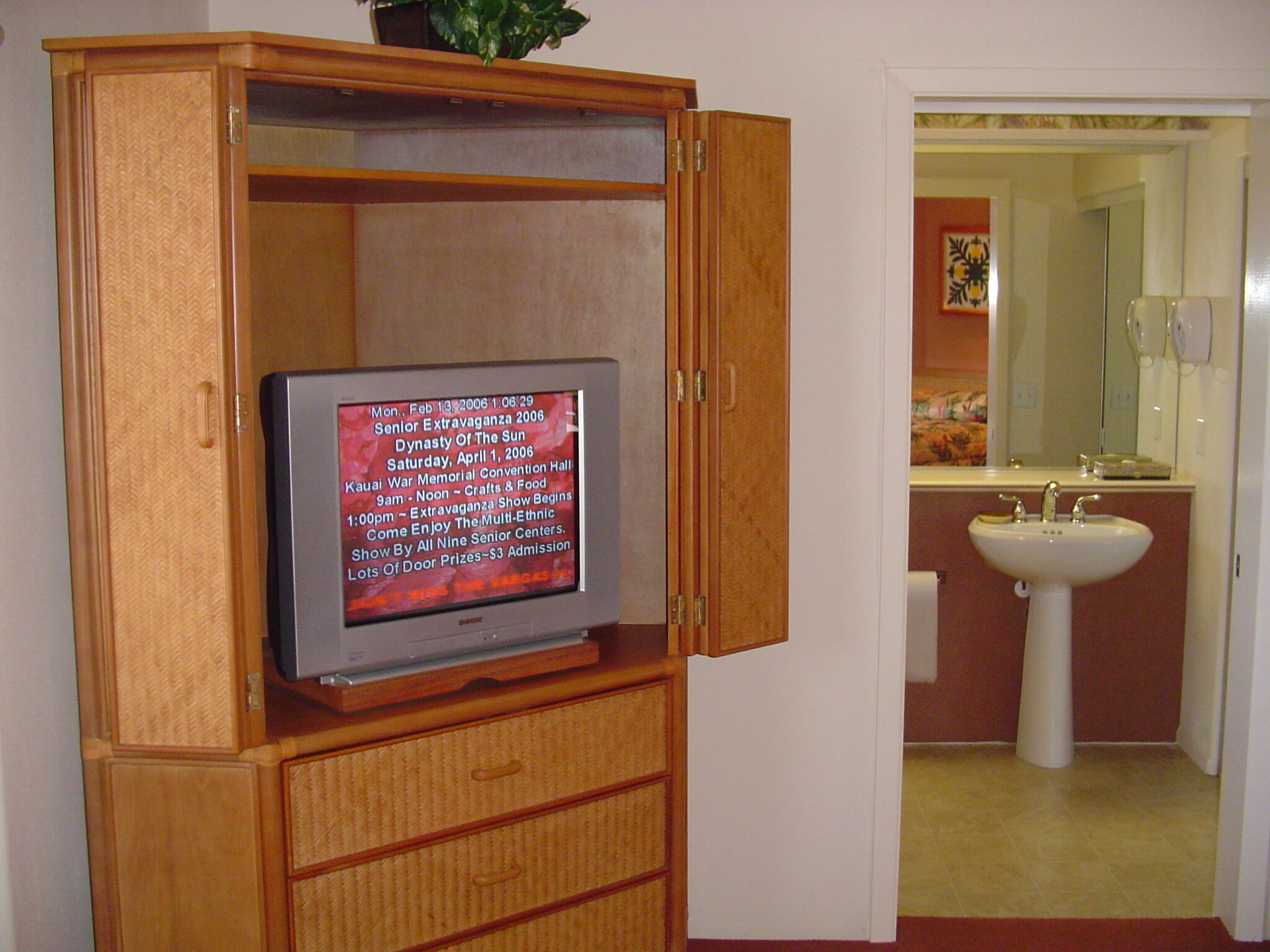 Bali Hai Villas - Unit Entertainment Center & Bathroom