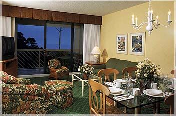 Marriott's Monarch Oceanfront in Sea Pines - Unit Living Area