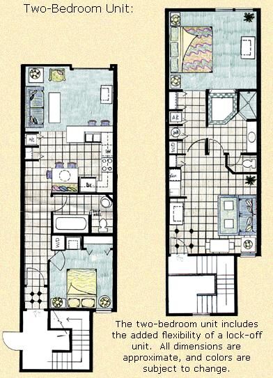 Barefoot'n in the Keys at Old Town - Two Bedroom Floor Plan