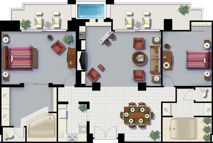 Monarch Grand Vacations - Cancun Resort - Unit Floor Plan
