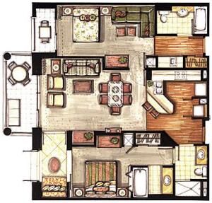 Marriott's Ko Olina Beach Club - Unit Floor Plan