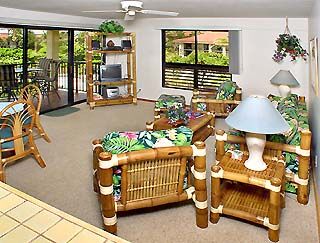Kauai Beach Villas - Unit Living Area