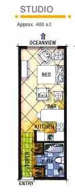 Morritt's Tortuga Club - Studio Unit Floor Plan
