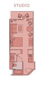 Disney's Saratoga Springs Resort & Spa - Studio Floor Plan