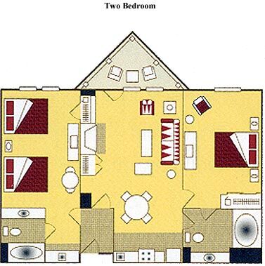 Lake Tahoe Vacation Resort - two-bedroom floor plan