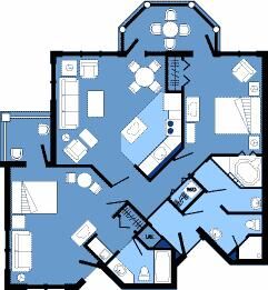 Two Bedrrom Layout at Disney's Vero Beach Resort