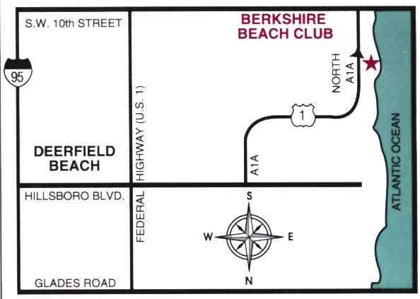 Map to the Berkshire Beach Club