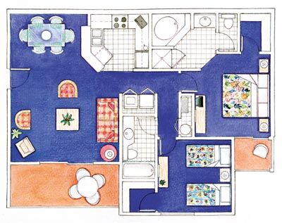 Blue Tree Resort at Lake Buena Vista - Two Bedroom Deluxe Floor Plan