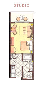 Disney's Animal Kingdom Villas - Studio Floor Plan