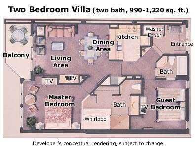 Room Layout at Marriott's Harbour Point at Shelter Cove