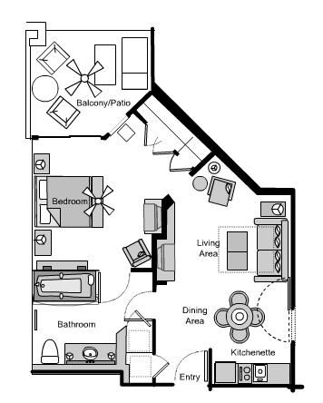 Westin Kierland Villas - One-bedroom deluxe villa floorplan