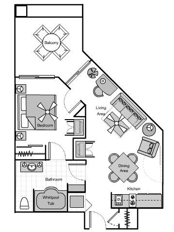 The Westin Mission Hills Villas - One-bedroom deluxe villa floorplan